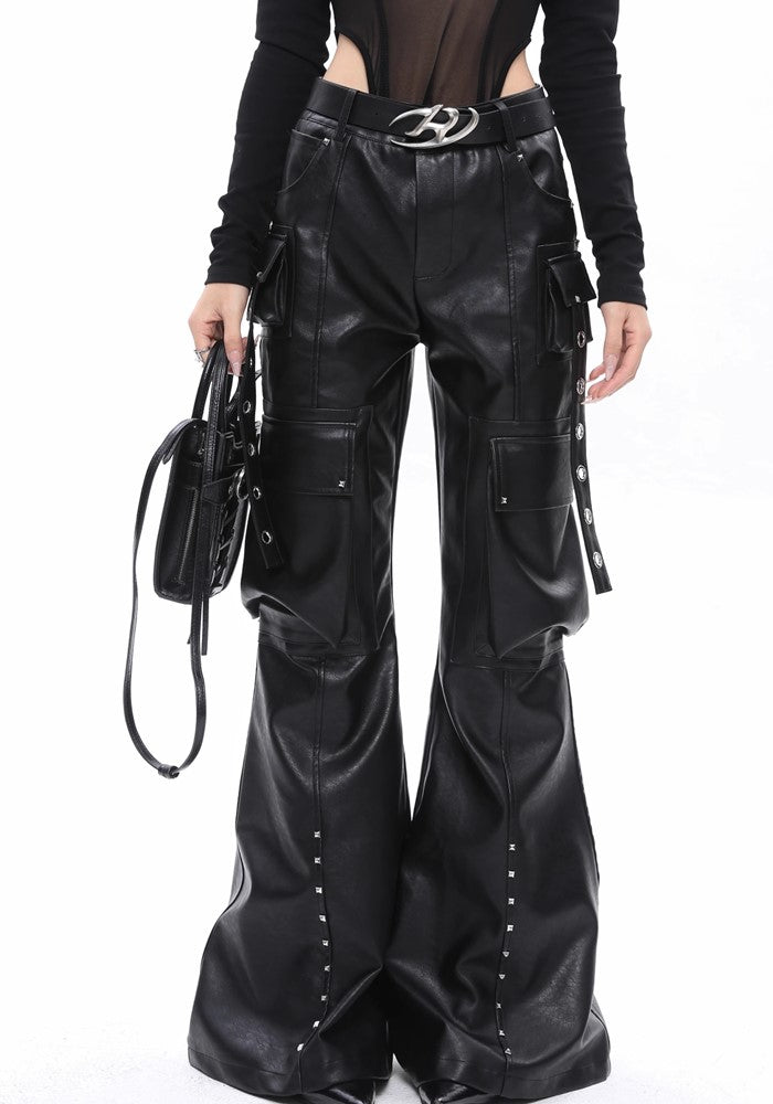 ROY11】Multi-gimmick suspenders plus flare silhouette leather 