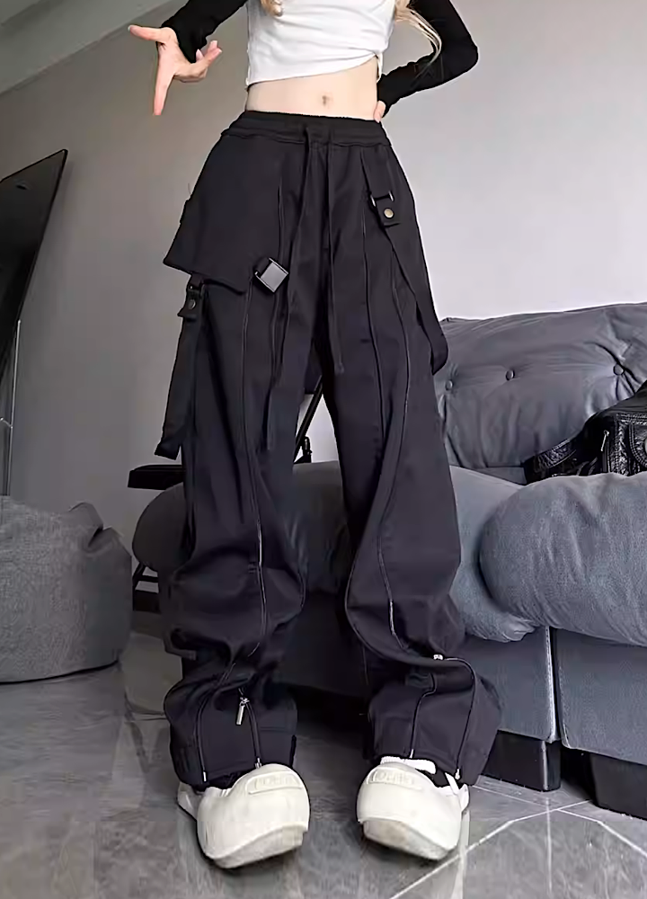 JULIUS 12oz Denim Wide Gasmask Cargo Pants（CHARCOAL