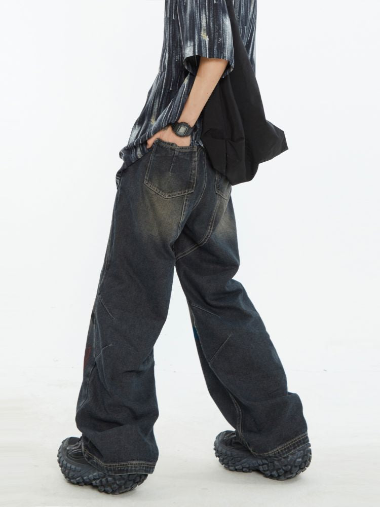 MAXDSTR】Ink design straight wash denim pants MD0076 – HI-LANDER