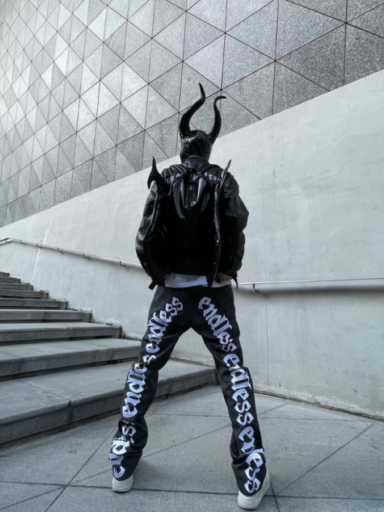 type trb Soft PU leather bat wing double zipper backpack LT0001