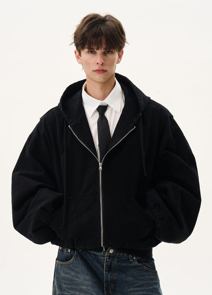 MAXDSTR】Basic oversized full zip wide hoodie jacket MD0196 – HI 