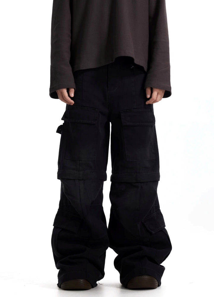 BTSG】Gimmick Simple Black Denim Cargo Pants BS0064 – HI-LANDER