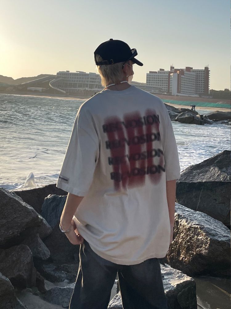 MAXDSTR】Design letter print short-sleeved T-shirt MD0055 – HI-LANDER