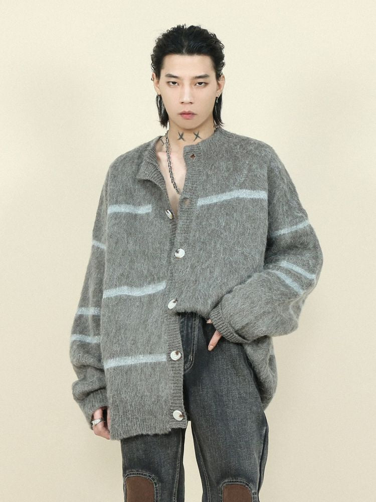 【MR nearly】Unique border design cardigan MR0018