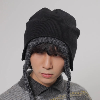 【WORLD WIDE】Double gimmick ribbon design wide beanie  WI0001