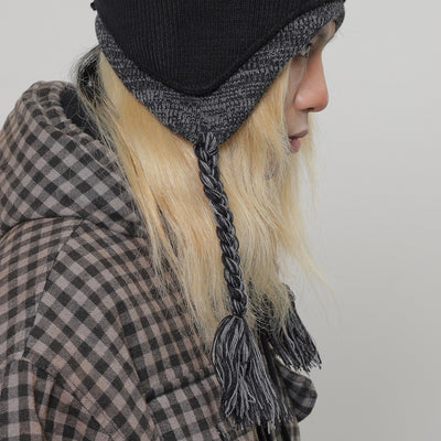 【WORLD WIDE】Double gimmick ribbon design wide beanie  WI0001