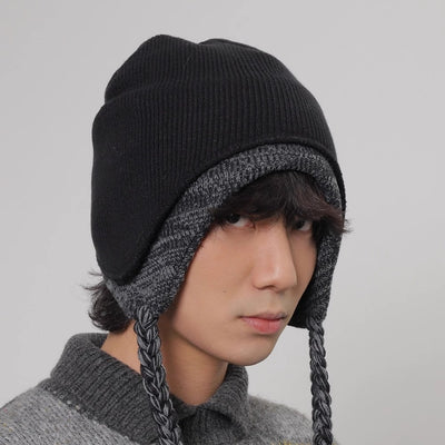 【WORLD WIDE】Double gimmick ribbon design wide beanie  WI0001