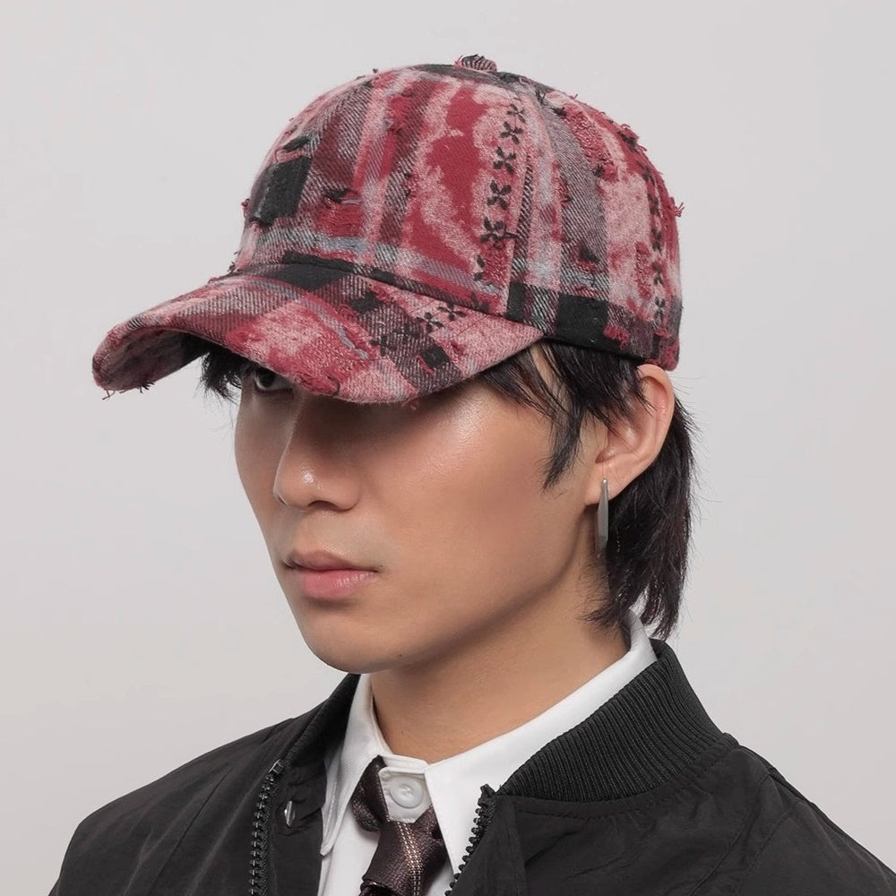 【WORLD WIDE】Check multi-design vintage style cap  WI0004