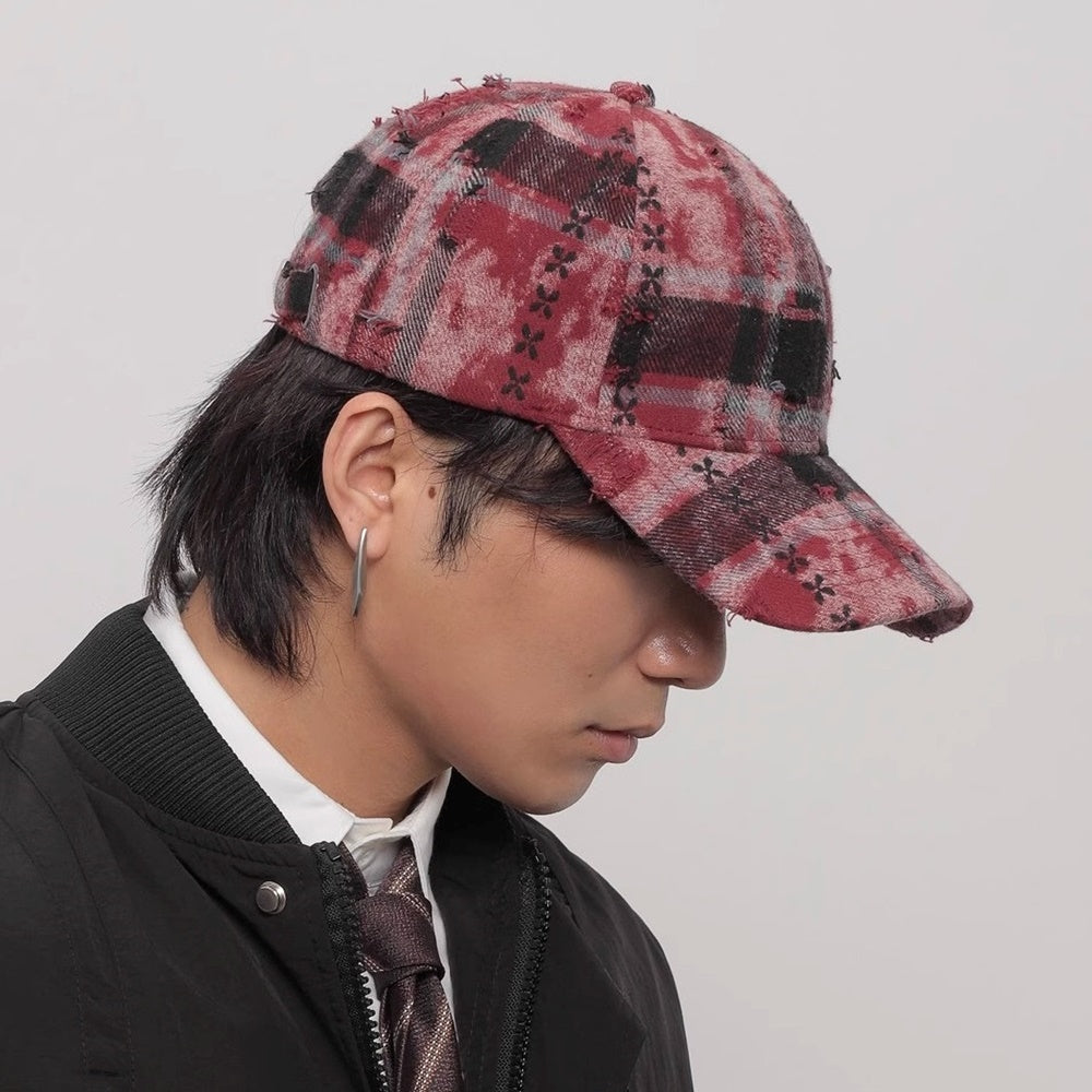 【WORLD WIDE】Check multi-design vintage style cap  WI0004