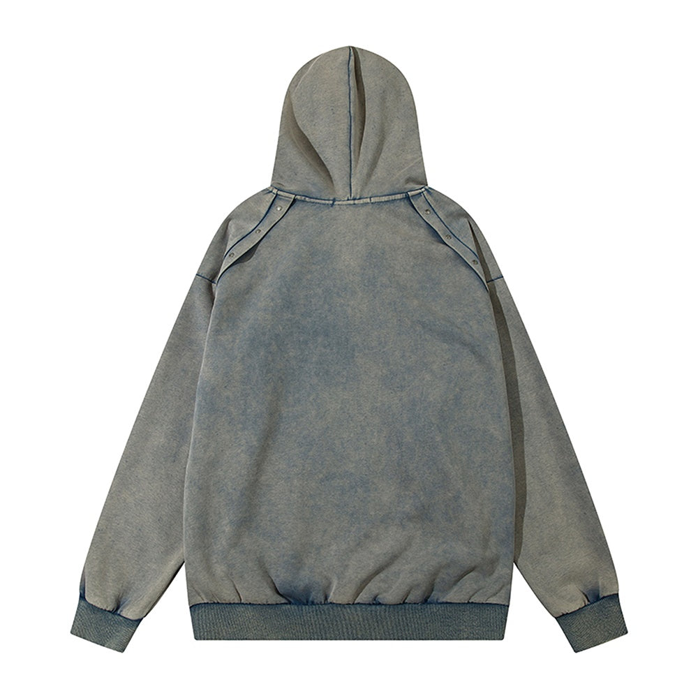 【ROMECL】Front initial design dark hoodie  RM0008