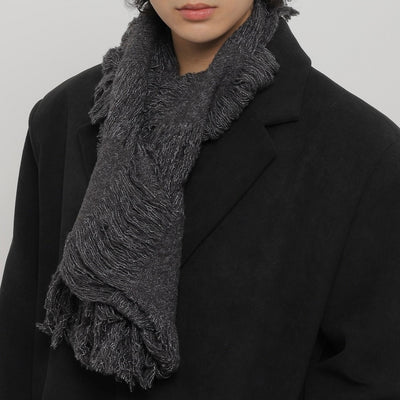 【WORLD WIDE】Fur braid design grunge style muffler  WI0003