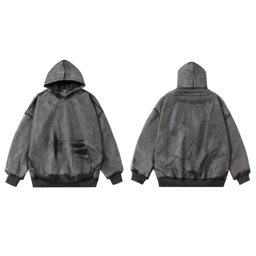 【Mz】Double layered design wide bra silhouette hoodie  MZ0050