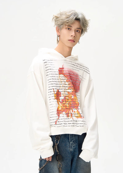 【MAXDSTR】Flame unique illustration design oversized hoodie  MD0173