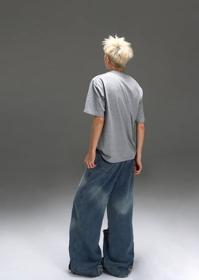 【MAXDSTR】Gimmick distressed vintage grunge style oversized denim pants  MD0154
