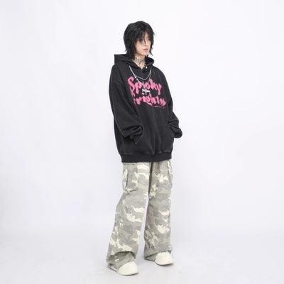 【Mz】Dull initial pinky design grunge hoodie  MZ0036