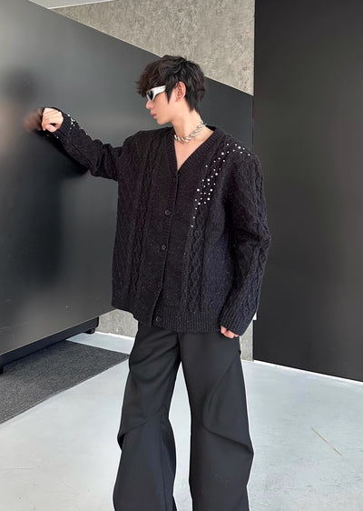 【MARTHENAUT】Knit base gothic style design roll jacket  MH0068