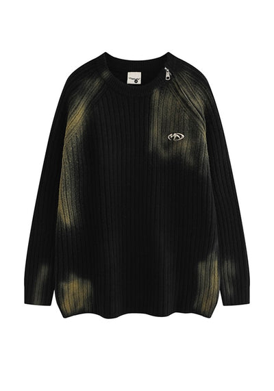 【MR nearly】Random color washed design knit sweater  MR0145