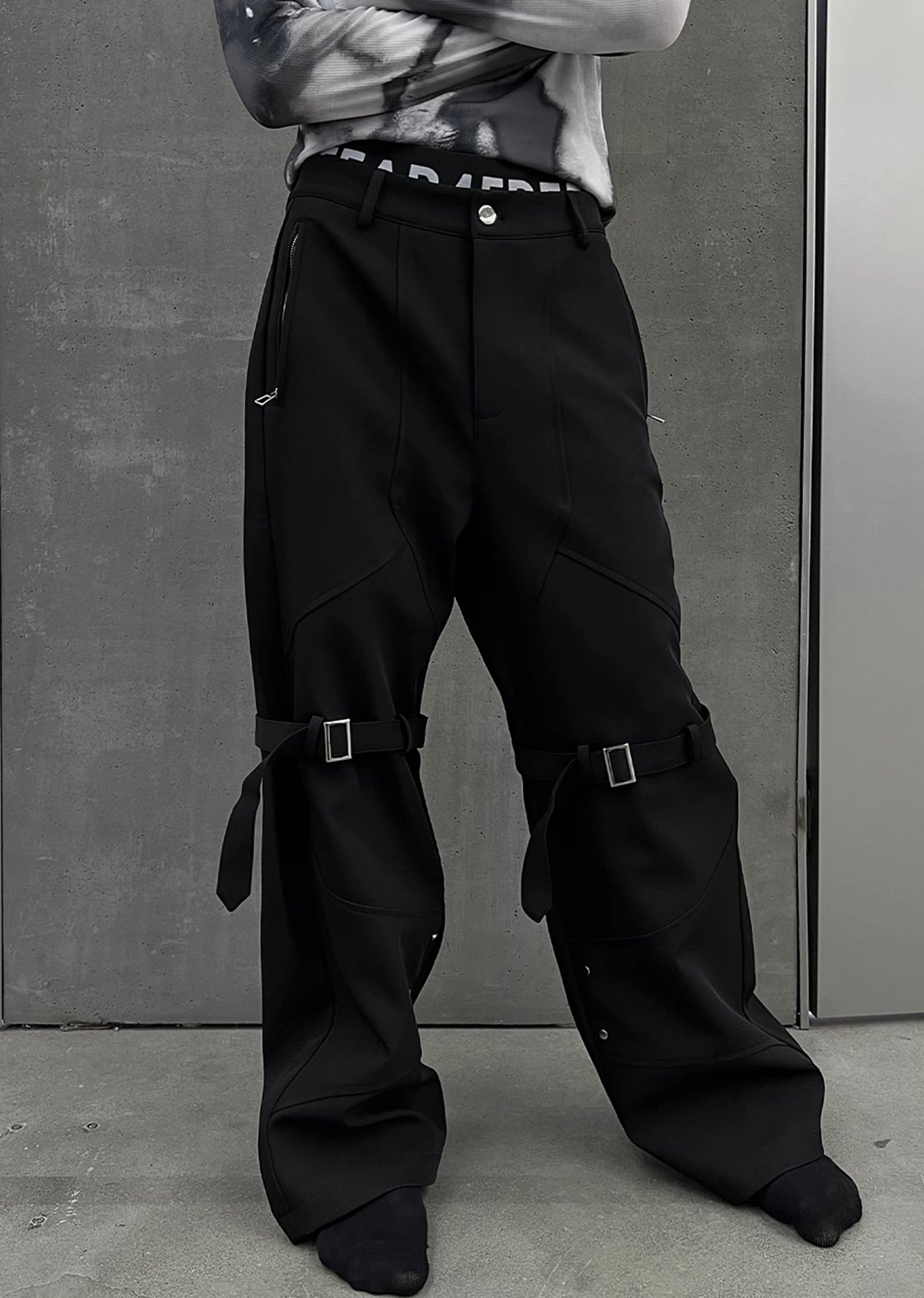 【SOULWORKER】High belt gimmick design wide silhouette overpants  SW0020