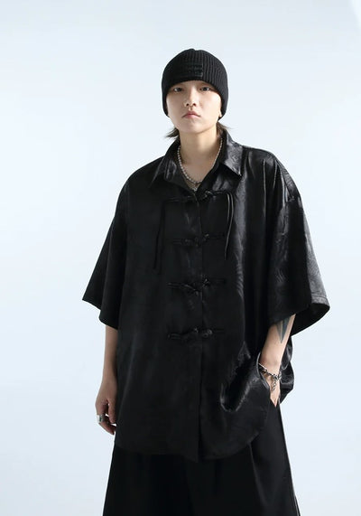 [GRNL] Chinese style design rough silhouette short sleeve shirt GN0001