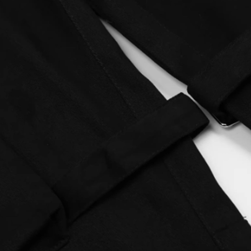 【ReIAx】Black chain zipper design slim pants  RX0011