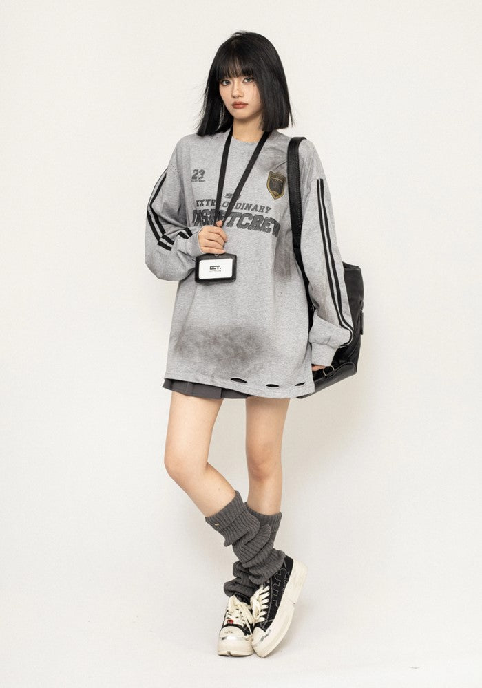 【ZERO STORE】Sideline sporty initial random wash sweatshirt  ZS0066