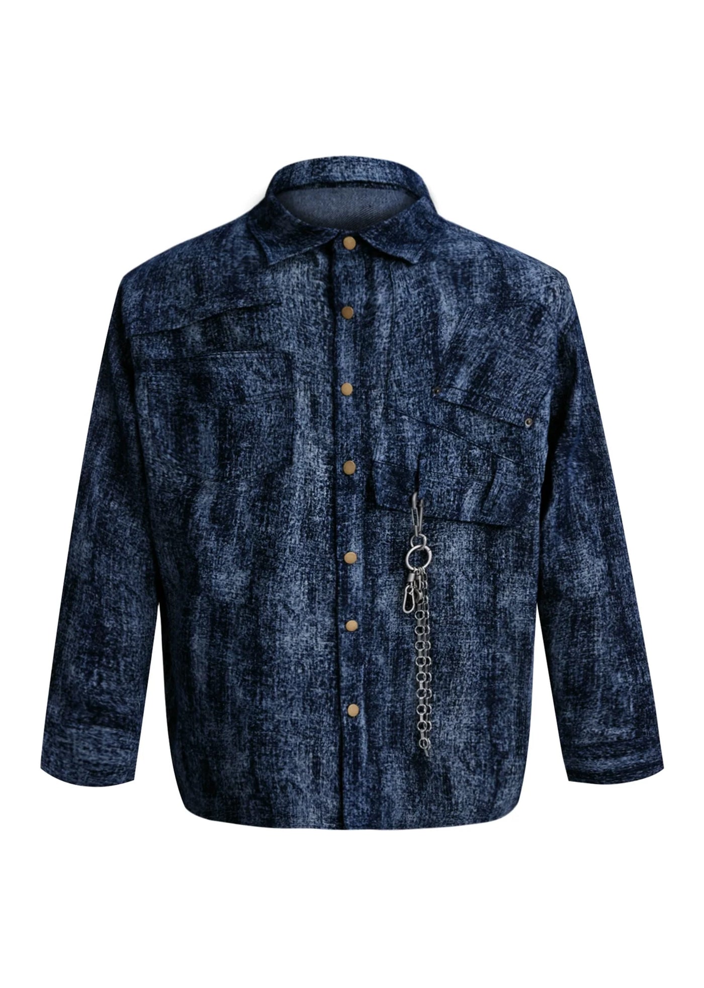 【Culture E】Dull dark blue random vintage long sleeve shirt  CE0149