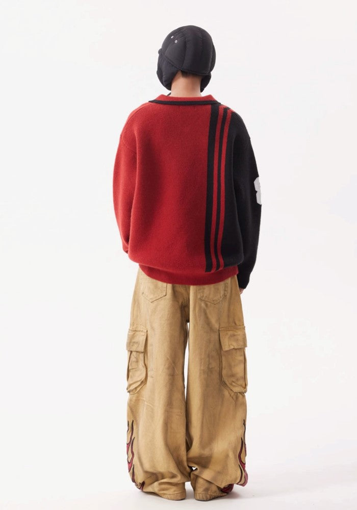 【BTSG】Flame over vintage color cargo style pants  BS0049