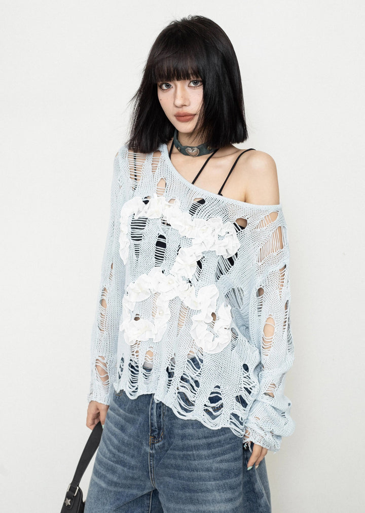 ニット・セーター Punk Printing Mesh Summer Knit (2color) Punk Printing Mesh Summer Knit (2color) - ASCLO