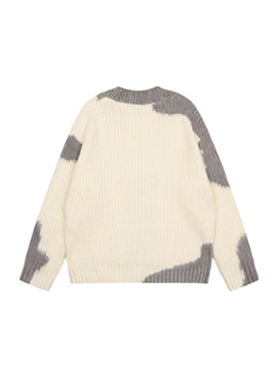 [76street] Random white color beautiful design knit cardigan ST0006