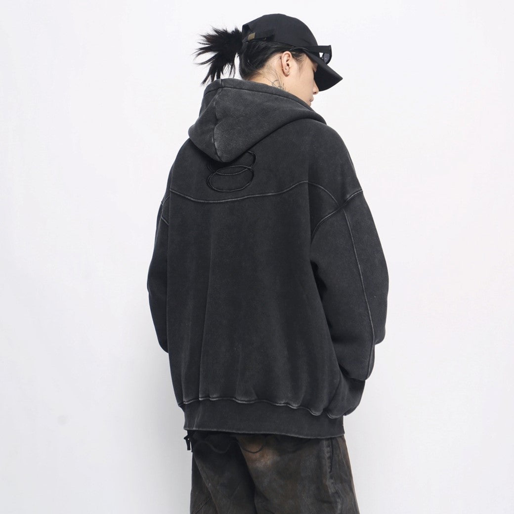 【Mz】Basic dull color balance design full zip hoodie  MZ0045