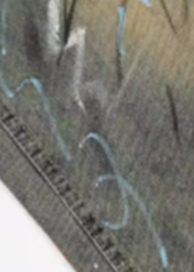 [Blacklists] Dull washed graffiti design wide silhouette denim pants BL0024