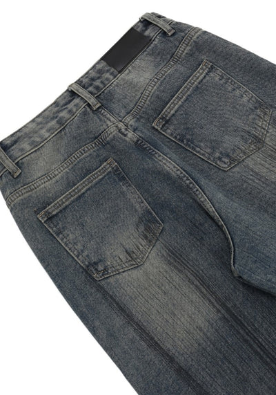 【GIBBYCNA】Mid-wash vintage denim wide pants  GC0033