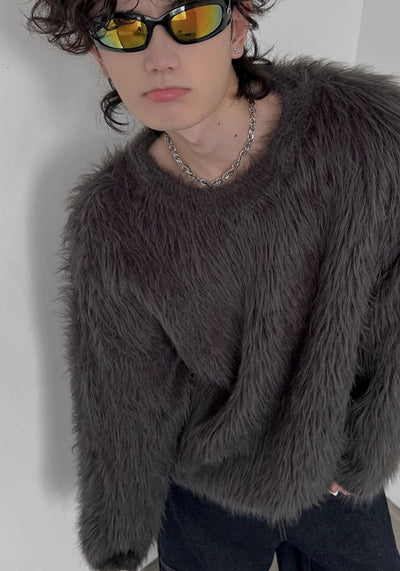 【SOULWORKER】Soft textured design mohair style over knit sweater  SW0036