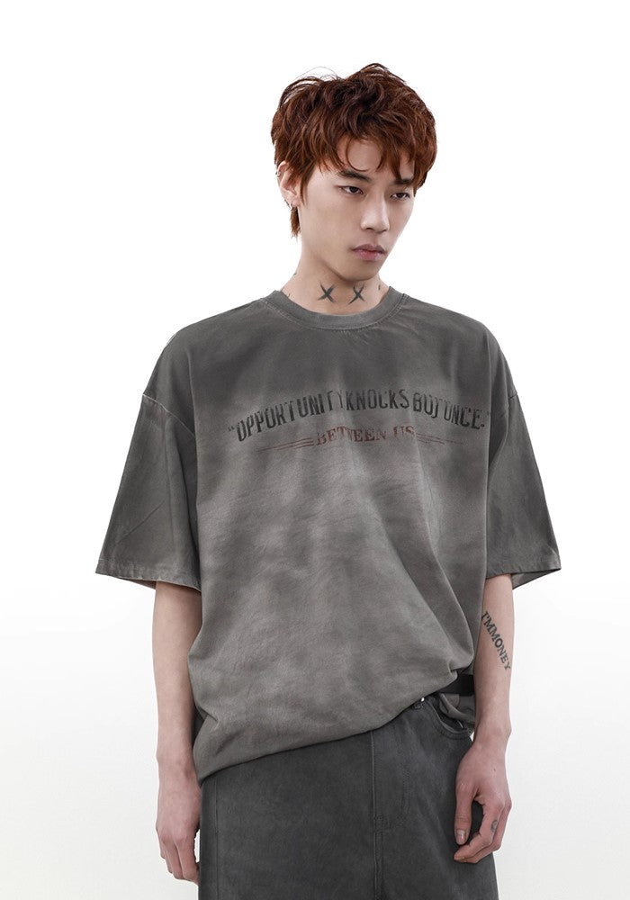 【MR nearly】Grunge wash gradient oversilhouette short sleeve T-shirt  MR0093