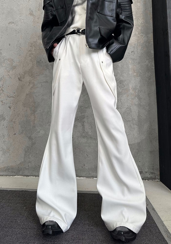 【MARTHENAUT】Knee point belt design wide flare high mode slcks  MH0058