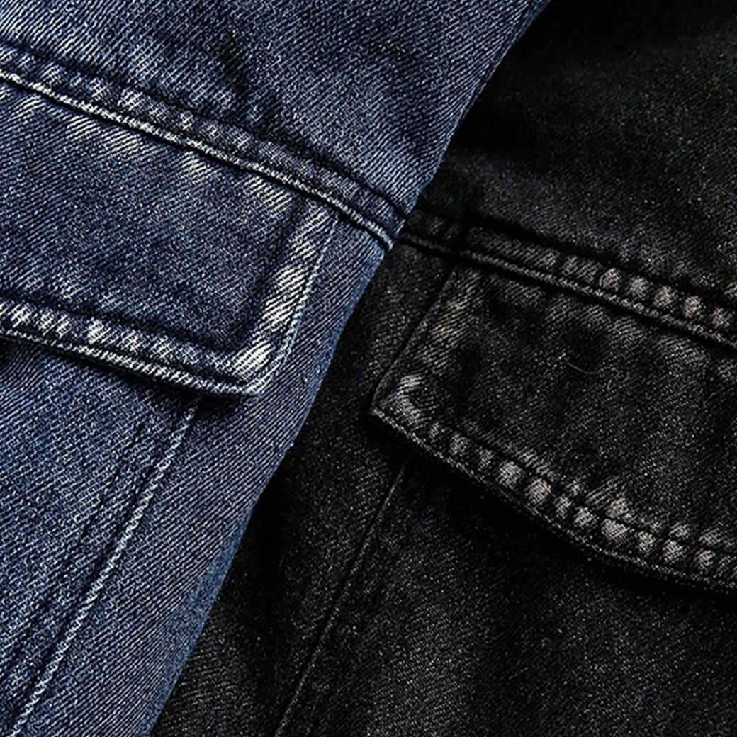 【NIHAOHAO】Double pocket design mohair point denim jacket  NH0182