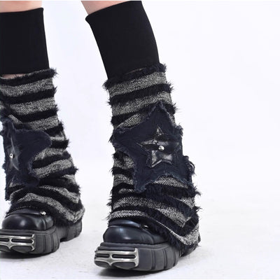 【BROKEN bone】Star border design loose silhouette socks  BB0014