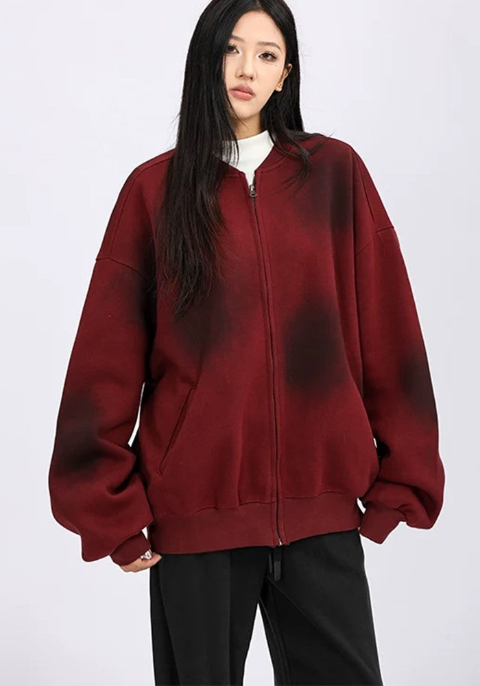 【10/21新作】Point washed dark red color light design jacket  HL3093