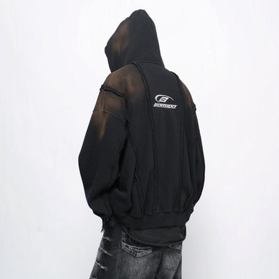 【Mz】Lovely design washed full zip hoodie  MZ0048