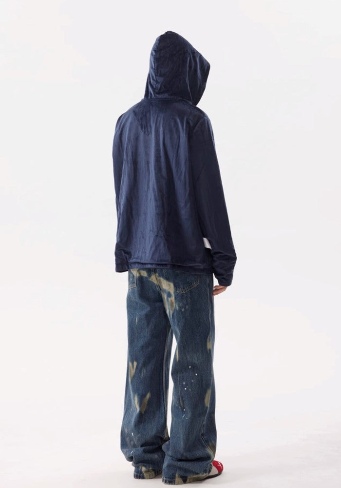 【BTSG】Point wash vintage processed wide straight denim pants  BS0051