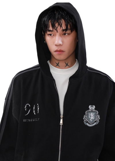 【MR nearly】Random dull wash dark design full zip hoodie  MR0136