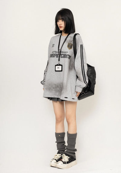 【ZERO STORE】Sideline sporty initial random wash sweatshirt  ZS0066