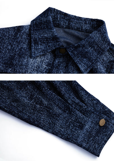 【Culture E】Dull dark blue random vintage long sleeve shirt  CE0149