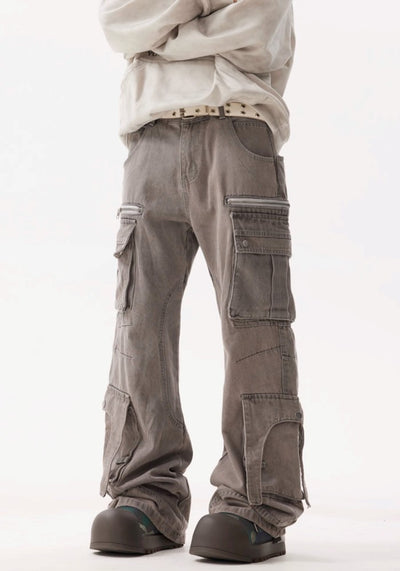 【BTSG】Side gimmick pocket design vintage style street denim cargo pants  BS0052