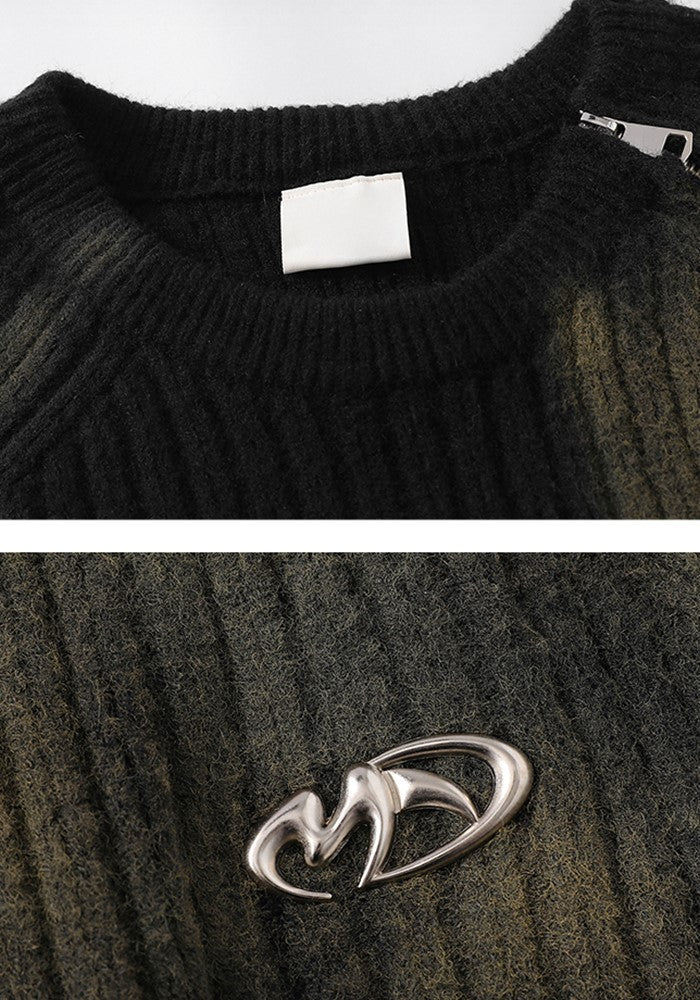 【MR nearly】Random color washed design knit sweater  MR0145