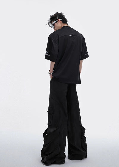 【Culture E】Initial logo type simple dark design short sleeve T-shirt  CE0148