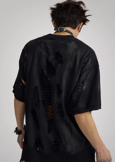 【FLYERRER】Random wash pattern design normalized short sleeve T-shirt  FE0003