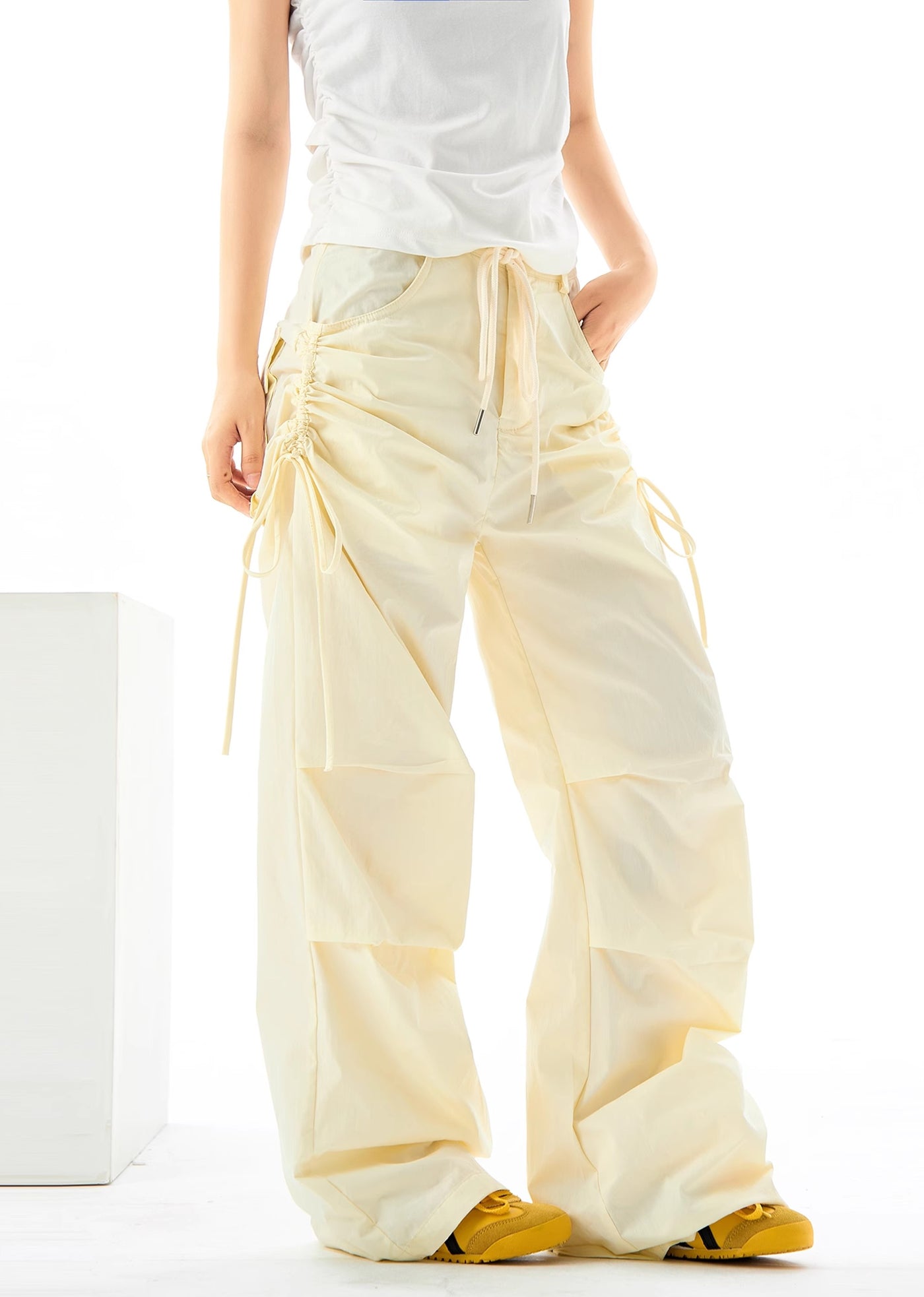 【H GANG X】Side multi-string design wave over pants  HX0065