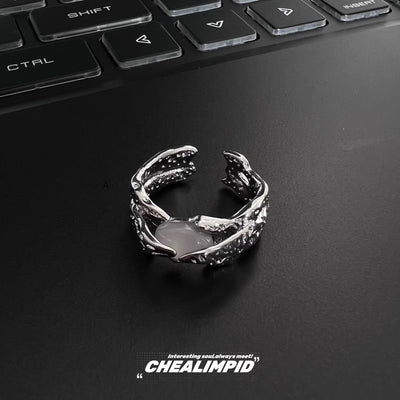 【CHEALIMPID】Front pearl design silver gimmick ring  CL0010