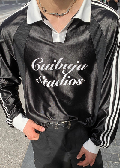 【CUIBUJU】Sideline monotone color gaming style design long sleeve T-shirt  CB0044